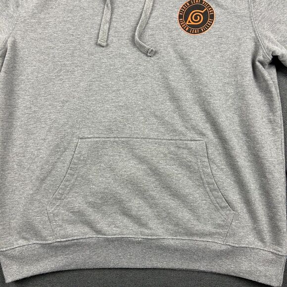 Naruto‎ Hoodie Mens Large Shippuden Hidden Leaf Village Vizmedia Sweatshirt Gray - Picture 2 of 10